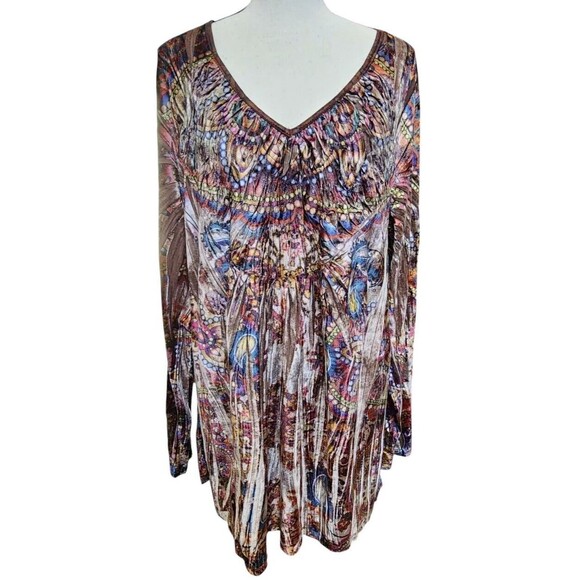 CATO Velvet Oversized Top Size 22/24W Boho - Picture 1 of 9